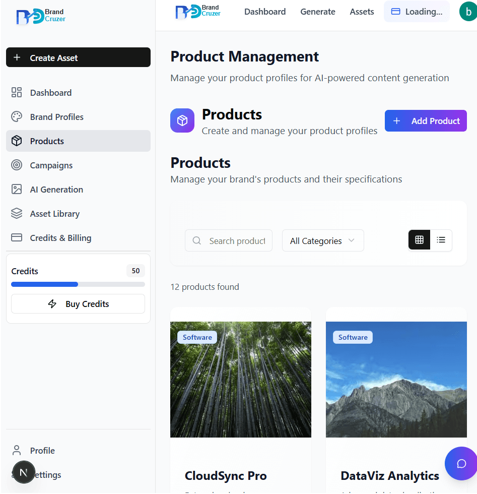 BrandCruzer Products Management